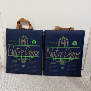 (2) Pair Of Vintage Portable Zip Up NOTRE DAME Bleacher Seats - Made In USA